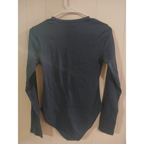 MangoPop Bodysuit Navy Blue Long Sleeve Crew Neck Size Medium Brand New - Picture 4 of 4